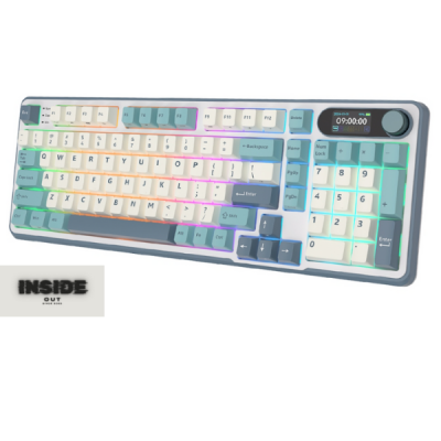 INSIDE OUT IO S98 98 Key Tri-Mode RGB Có Dây Bluetooth 2.4G Không Dây 3 Chế Độ Với Màn Hình TFT