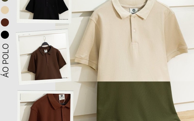 Áo Polo Cotton Dệt Trơn 